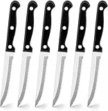 Joyfair Steakmesser Set, 6 Stücke Gezacktes Steakbesteck, Edelstahl Steak Besteck Messer für Haus Restaurant Hotel, Rostfrei & Spülmaschinenfest