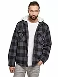 Brandit Lumber Jacket Hooded, Farbe: black/grey, Größe: M