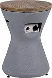 dobar® 35439e Lava-Ofen 'Conico' - Gaskamin Outdoor aus Magnesia - Gasfeuerstelle mit Lavasteinen - Gartenkamin inkl. Deckel & Schutzhülle - Gasofen für Garten/Terrasse/Balkon - 48 x 48 x 66 cm