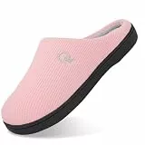 Mishansha Hausschuhe Herren Memory Foam Winter Pantoffeln Warm Gefütterte Männer Hausschuhe Rutschfeste Gummisohle Winter Slipper für Indoor & Outdoo Pink 38/39