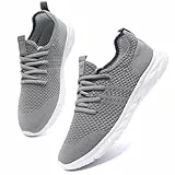 AZSDXS Leicht Turnschuhe Sportschuhe Damen Sneaker Atmungsaktive Hallenschuhe Sommer Schuhe Laufschuhe Outdoor für Fitness Tennis Jogging Bequem Straßenlaufschuhe Hellgrau 42