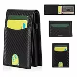 FUNGORGT Schlanke Brieftasche für Herren, personalisierte intelligente Brieftasche mit RFID-Blockierung, minimalistische Kreditkarten, Reisepasshalter, Geldklammer, Geldbörsen mit graviertem Zubehör,