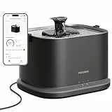PETLIBRO Verbesserter Katzenbrunnen, Dockstream 2 Smart App-Überwachungs Trinkbrunnen für Katze, 3L Katzentrinkbrunnen Edelstahlschale zum Trinken im Innenbereich, 5G WiFi Wasserbrunnen Hund, Schwarz