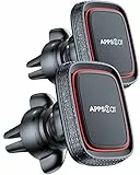 APPS2Car 2 Stücke N52 Handyhalterung Auto Magnet Lüftung, Universal 360° KFZ Handyhalter mit 6 Starke Magnet & 4 Metallplatten, Magnet Handyhalterung für iPhone, Samsung, Huawei