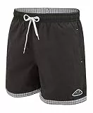 Mount Swiss hochwertige Badeshorts Lukas Herren Jungen mit Sun-Protection I Moderne Männer Badehose I Stylische Herren Shorts Schwimmen Freizeit Wassersport Beach I Farbe: Titanium, Gr. 4XL