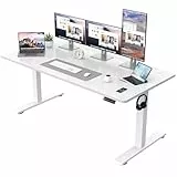 JUMMICO Höhenverstellbarer Schreibtisch KOMPLETTE TISCHPLATTE Elektrischer Schreibtisch Höhenverstellbar mit Memory-Funktion Steh-Sitz Tisch Computertisch 160 x 60 cm Weiß