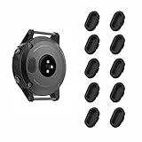 MoKo 10-Stück Silikon Staubstecker Kompatibel mit Garmin Fenix 8/7/6/Vivoactive 6/5/4/4s/3,Forerunner 970/570/Venu 3/3s/2/X1/Instinct 3/2, Ladeanschluss-Schutz Anti-Staub Stecker, Schwarz