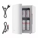 Upstreman 2 in 1 Mini Kühlschrank 13L, AC/DC für Auto, Büro, Zimmer, Schlafsaal, Camping, kühlen und wärmen Tragbar Lautlos Fridge für Getränke, Kosmetik, Hautpflege, Obst, Weiß, TR13