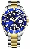 Stuhrling Original Herren-Taucheruhr, Schweizer Uhrwerk, Edelstahlarmband, wasserdicht bis 100 m