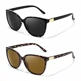 LVIOE 2P Polarisierte Sonnenbrille Damen - Stylischer und Trendiger UV400 Schutz für Outdoor Aktivitäten
