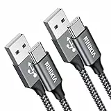 USB C Kabel [2Stück/ 2M+2M] Ladekabel USB C 3.1A Typ C Schnellladekabel, Nylon USB A auf USB C Ladekabel für Samsung Galaxy S23 S22 S21 S20 S10, A53 A52 A33 A34 A20e A14 A13 usw