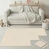 LittleTom Spielmatte Baby Puzzlematte mit Rand - 18 Matten je 30x30 cm Krabbelmatte 180x90 cm Bodenmatte Kinder - Puzzle Teppich Kinderzimmer - EVA Schaumstoff Bodenschutzmatte Spielteppich - BPA-frei