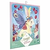 Janod - 3 Tafeln zum Dekorieren mit 300 Strasssteinen -Thema Feen - Kit Kreative Freizeitgestaltung für Kinder - Entwicklung von Kreativität und Konzentration - Ab 5 Jahre - J09170