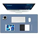 Knodel Tischunterlage, Schreibtischunterlage, 80 x 40cm PVC Tischunterlage, Laptop Tischunterlage, wasserdichte Schreibunterlage für Büro- oder Heimbereich, doppelseitig (See Blau/Grün)