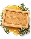 bedrop Propolis Seife, Naturseife, Akne Seife unreine Haut Schuppenflechte Neurodermitis, feste Handseife Körperseife mit Honig, Sheabutter, Kokosöl, Olivenöl, 100g