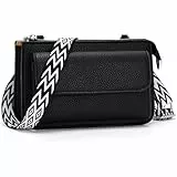 LANXINGLUO kleine umhängetasche Damen Handytasche zum umhängen Damen Crossbody Bag 2,5 cm Abnehmbarer Schultergurt umhängetasche klein schwarz