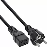 InLine 16658F Netzkabel 16A, Schutzkontakt gerade auf Kaltgerätestecker IEC320/C19, 2m