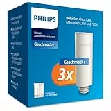Philips Instant-Wasserfilter-Kanne, Geschmack+ Ersatzfilter 3 Stk. reduziert Chlor & Blei – erhält Mineralien