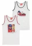 United Labels Miraculous Unterhemd für Mädchen - Ladybug Kinder Tank Top Hemdchen Unterwäsche Weiß/Grau (2er Pack) (DE/NL/SE/PL, Numerisch, 122, 128, Regular, Weiß/Grau)