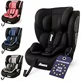 Kidimax® Kindersitz i-Size Autokindersitz, 9-36 kg ab 15 Monate (bis 12 Jahre) Autositz ECE R129/03, Gruppe 1/2/3 Kinderautositz höhenverstellbare Kopfstütze uvm, Schwarz