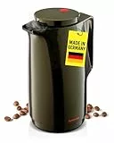 ROTPUNKT Isolierkanne 1L - Premium Kaffekanne Made in Germany I Hält bis zu 24 Std heiß I Warmhaltekanne für Kaffee und Tee (Maxima 760, Black Honey)