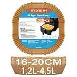 200 Stück Backpapier für Heißluftfritteuse 1,2L-4,5L, Stone TH 16-20cm Airfryer Backpapier Pergamentpapier Liner Kompatibel mit COSORI Philips Cecotec Midea Russell Hobbs Airfryer