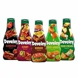 Develey – Saucen-Set 5x250 ml Squeeze-Flaschen im Bundle – Bundle bestehend aus Barbecue, Curry, Burger, Süß-Sauer & Sour Cream Saucen – Ohne Konservierungsstoffe