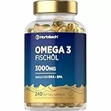 Omega 3 Kapseln Hochdosiert 3000mg pro Tagesdosis | Fischöl Supplement mit EPA und DHA | 1.000 mg Fish Oil pro Kapsel | 240 Stück | Horbaach