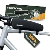 Rovativ® Bikepacking Oberrohrtasche [1,8 Liter] 100% Wasserdicht - Top Tube Bag - extra Fester Halt - Neuer Reißverschluss - für Gravelbike, Rennrad, MTB