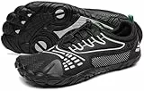 SAGUARO Barfußschuhe Herren Damen Traillaufschuhe Outdoor & Indoor Training Fitnessschuhe Wander Wald Strand Straße Laufschuhe Walkingschuhe Schnell Trocknend Badeschuhe, Tinte Schwarz, 38 EU