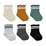 bistyle Baumwolle 6 Paar Baby Socken für Neugeborene Säugling 0-3 Monate bis 2-3 Jahre | Duftend Baby Socken | Jungen Mädchen Kleinkind Socken (as3, age, 2_years, 3_years, Senf (Gestreift))
