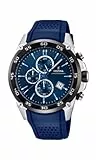 Festina Herren Uhr Analog mit Blauem Kautschukarmband - Quarzwerk - Chronograph - Kalender - Mineralglas mit hoher Widerstandsfähigkeit - Wasserdicht bis 10 ATM F20330/2 The Originals