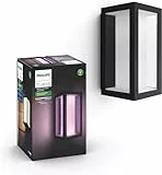 Philips Hue White and Color Ambiance LED Wandleuchte Impress (schmal), Outdoor Leuchte für den Aussenbereich, dimmbar, bis zu 16 Millionen Farben, smarte Lichtsteuerung via App