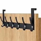 AUXHCYL Türhaken zum Einhängen Platzsparend Türgarderobe zum Einhängen Praktischer Kleiderhaken Tür, Türhaken Innenseite von Kleidung, Handtüchern und Hüten(Schwarz)