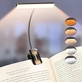 Glocusent Leselampe Buch Klemme 26 LEDs, Buchlampe mit 5 Farbtemperatur & Stufenlose Helligkeit, USB-C Wiederaufladbares Leselicht, Lange Laufzeit, 360° Flexibel für Nachtlesen ins Bett