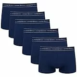 Nur Der 6er Pack Boxer Cotton 3D-Flex aus Baumwolle Enge Boxershorts Bewegungsfreiheit Männer Unterhosen Herren, Marine, L