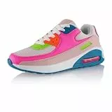 Fusskleidung® Damen Herren Sportschuhe Dämpfung Sneaker leichte Laufschuhe Rosa Pink Grün EU 39