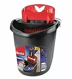 Vileda ULTRAMAX Eimer mit PowerPresse, schwarz und rot, für Bodenwischer, 37 x 28.6 x 36 cm