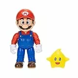 „Super Mario Galaxy“-Film: Mario-Actionfigur (12,7 cm) mit Zubehör, offiziell lizenziert von Jakks Pacific, 22 Gelenkpunkte, inklusive im Dunkeln leuchtendem Luma, ab 3 Jahren