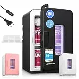 NORTHCLAN Mini Kühlschrank 15L/ 21 Dosen für Schlafzimmer | 2 in 1 Kleiner Kühlschrank für Auto, 12V/220V Tragbarer Getränkekühlschrank mit Kühl- und Heizfunktion, ≤38 dB ECO-Modus Leise