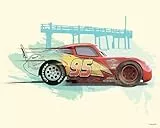 Komar Wandbild von Disney - Cars Lightning McQueen - Größe: 50 x 40 cm (ohne Rahmen) - Dekoration, Kinderzimmer, Poster, Kunstdruck
