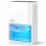 Heelay® Elektrischer Luftentfeuchter, 2L leiser Raumentfeuchter, energiesparend, automatische Abschaltung, 7-farbiges Licht, gegen Feuchtigkeit und Schimmel für Schlafzimmer, Badezimmer, Zuhause