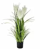 Kunstpflanze Pampas Gras im Topf Kunstgras Künstliches Federgras Seidenblumen Dekogras Dekopflanze Pflanzen Ziergras Pampasgras Kunstblume Grünpflanze Zimmerpflanze Gräser Grasbusch Blume, 80cm