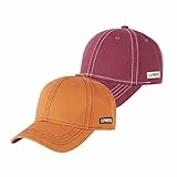 riverso Herren Cap RIVNoel 2er Pack Baseballcap Snapback Kappe Sport Verstellbare Outdoor Mütze Basic Einfarbig 100% Baumwolle Einheitsgröße Braun Rot, Größe:One Size, Farbe:Farbmix 8