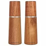 Cole & Mason Marlow Acacia Salzmühle und Pfeffermühle Holz, 2er Set, Akazienholz, 18.5cm, Gewürzmühle, Traditionelle verstellbare Mühlenset mit Keramikmahlwerk, H322225