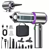 Handstaubsauger Akku,4-in-1 Handstaubsauger, Auto Staubsauger Stark, 28000PA Autostaubsauger Akku Testsieger, 3-Gang 240000 U/min Mini Staubsauger für Auto, Küche,PC, Sofa, Büro & Tierhaar Reinigung