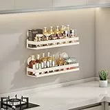 AZVFLY Duschablage Ohne Bohren 2 Stück: Badezimmer Organizer Großer Rostfreie Kohlenstoffstahl Kapazität Badregal Duschkorb zum hängen für Bad und Küche (Weiß, 40CM)