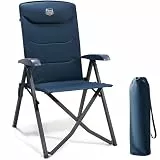 TIMBER RIDGE Campingstuhl Faltbar Hohe Lehne mit 4 Positionen verstellbar bis 150kg Klappstuhl Camping Gepolstert Gartenstuhl Faltstuhl mit Tasche für Garten Balkon Wohnmobil