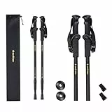 Outtec Wanderstöcke Faltbar – Gehstock Herren & Nordic Walking Stöcke Damen und Herren mit Anti-Shock-System, Teleskop-Konstruktion 65–135 cm, Ergonomischer Griff, Leicht & Robust aus Aluminium