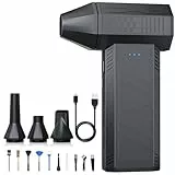 SALCAR Tragbares elektrisches Staubgebläse mit 110000 U/min – 3-stufiger Mini Air Duster mit stufenloser Regelung & Turbotaste – Wiederaufladbar, starke Druckluft für PC, Auto, Innen- & Außeneinsatz